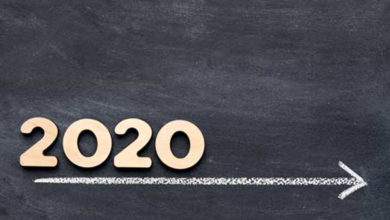 2020 blackboard with arrow