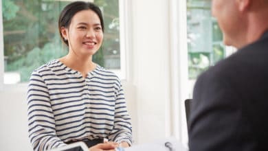 Woman at business interview