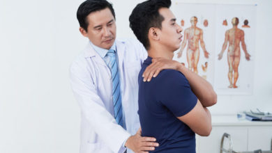 Doctor working on a patient's back