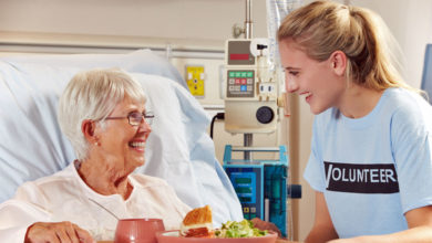 Pre-Med student volunteering at a hospital