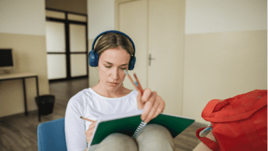 Student Studying with Headphones - MCAT Go by MedSchoolCoach