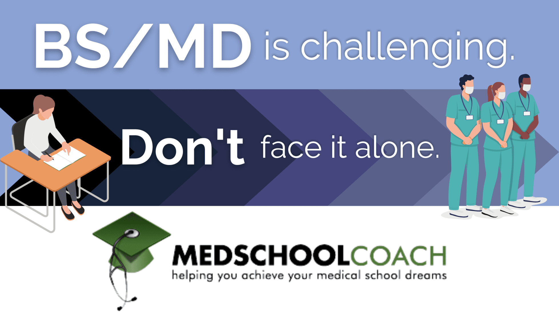 BS/MD is challenging. Don't Face it alone. MedSchoolCoach is here to help.