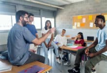 High school students being mentored