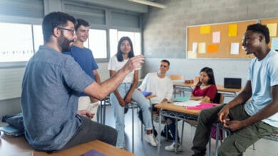 High school students being mentored